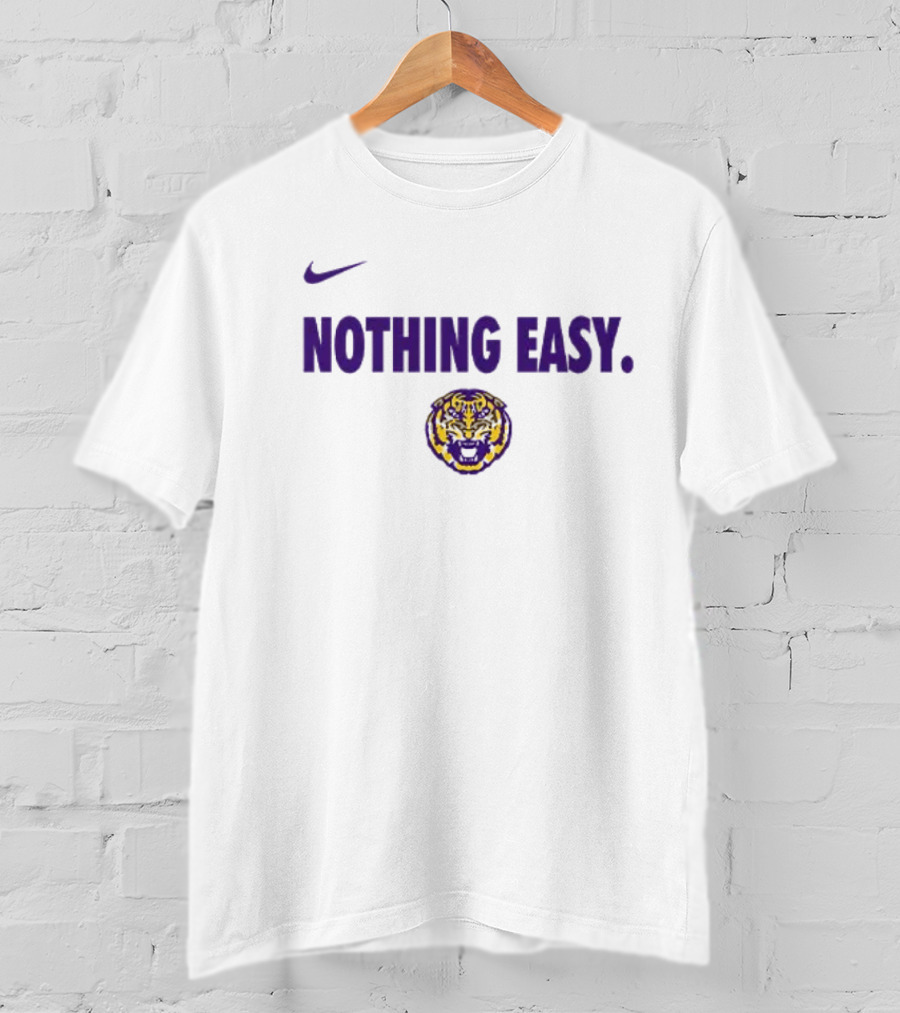 Nike LSU Tigers Nothing Easy Tiger Head T-Shirt