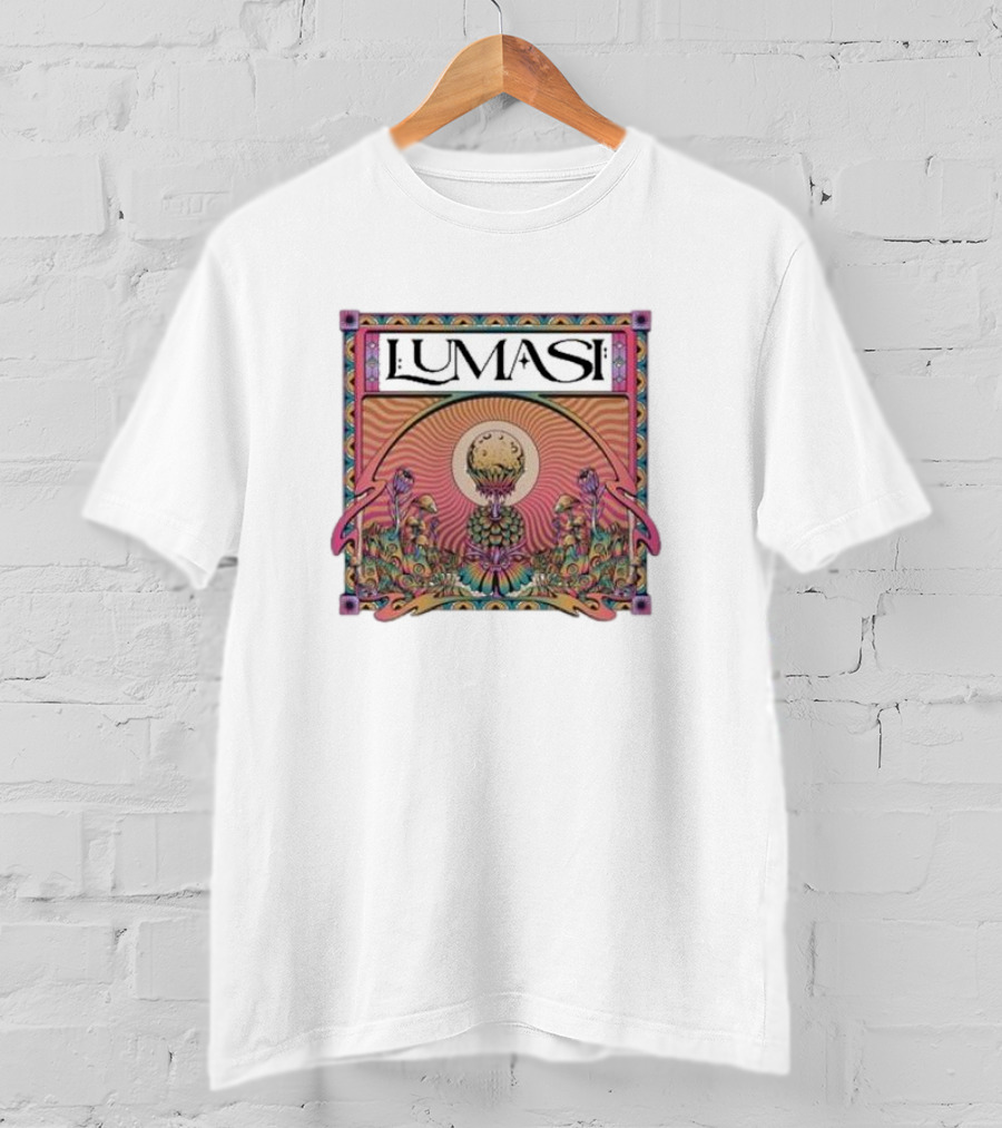 Lumasi Psychedelic Sun And Moon With Floral Elements T-Shirt