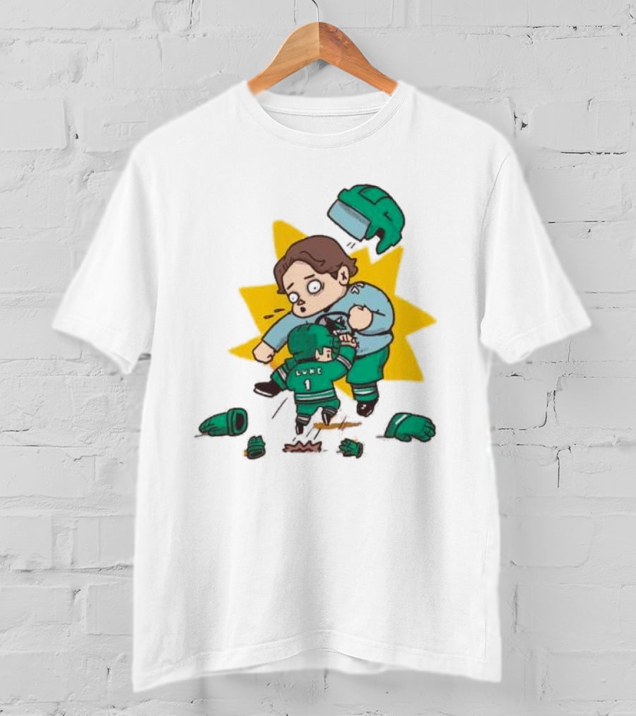 Mack Attacked Macklin Celebrini San Jose Sharks Cartoon Fight T-Shirt