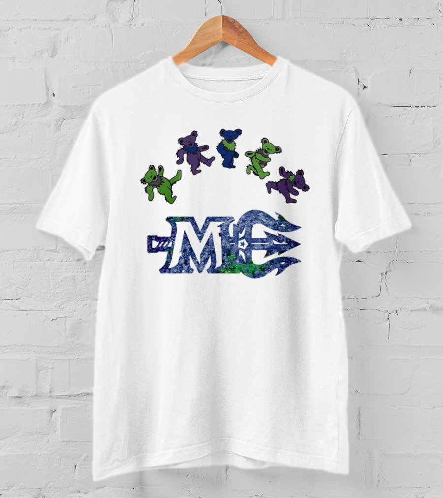 Maine Mariners Grateful Dead Night 2025 Dancing Bears Emblem T-Shirt