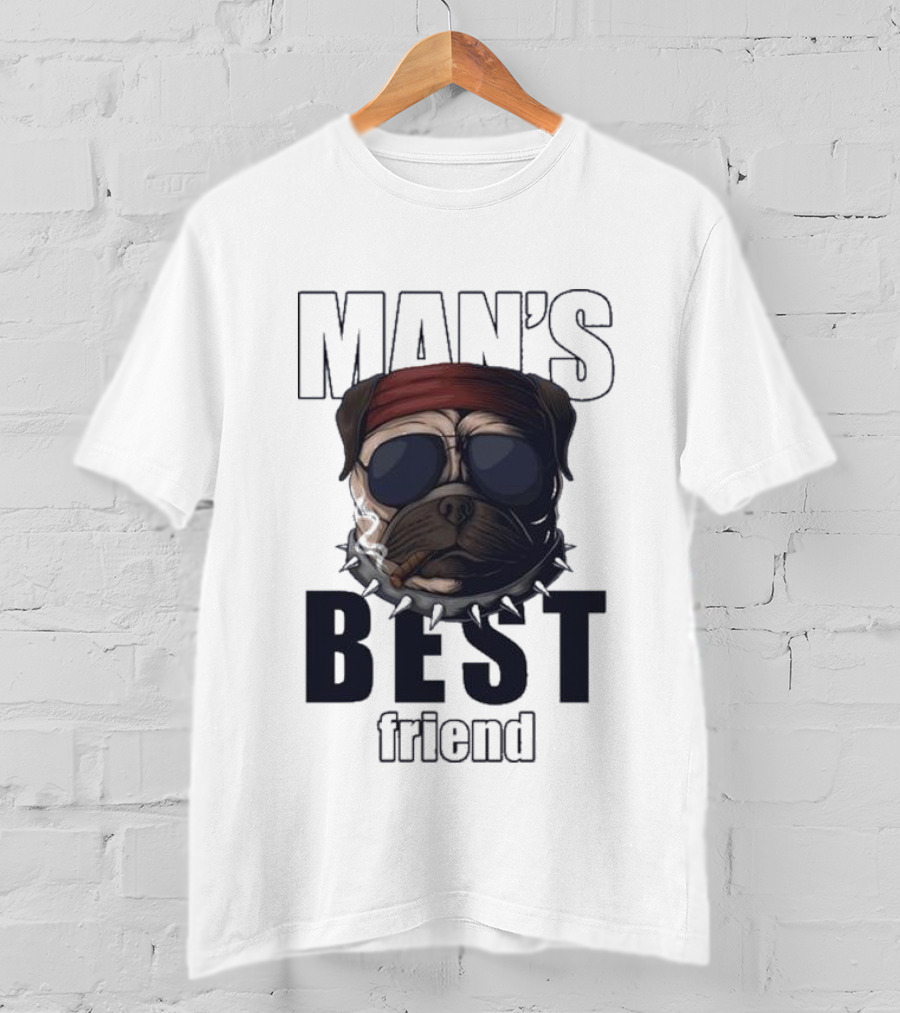 Man's Best Friend Bulldog With Bandana And Sunglasses T-Shirt