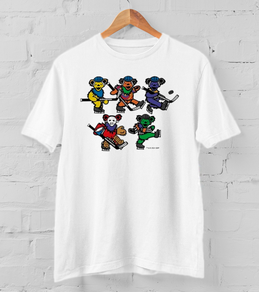 Market Sherwood Grateful Dead Dancing Bears Colorful Collaboration T-Shirt