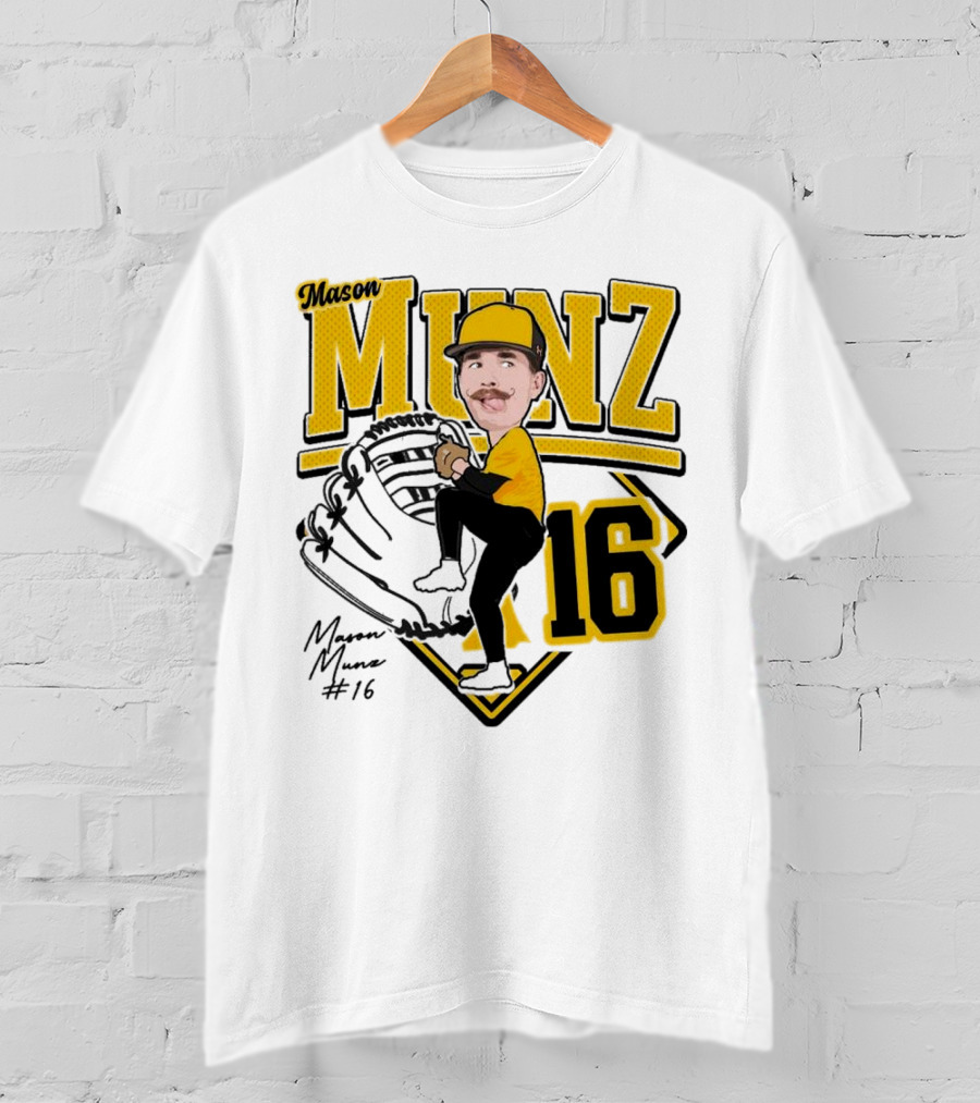 Mason Munz Baseball 2025 Player 16 Caricature T-Shirt
