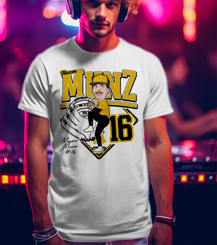 Mason Munz Baseball 2025 Player 16 Caricature T-Shirt