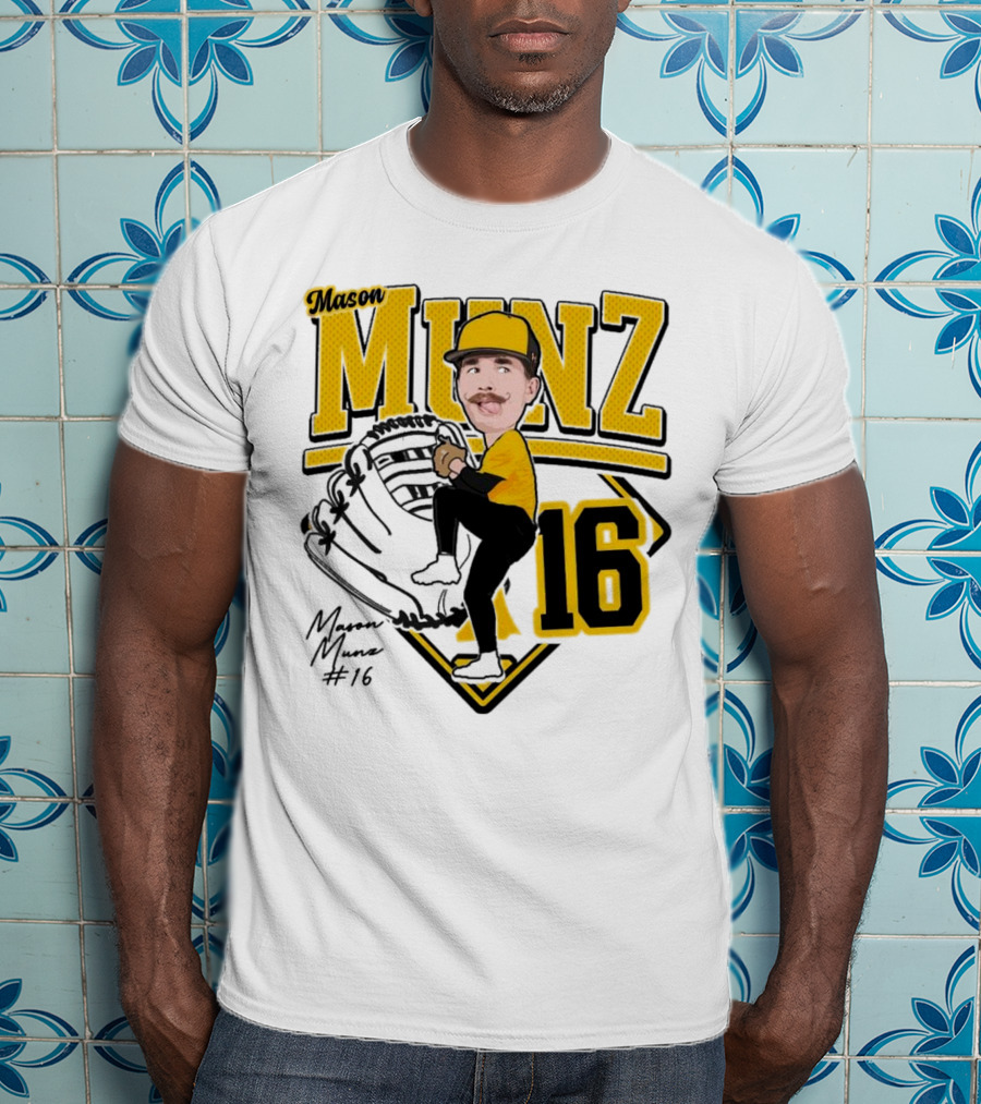 Mason Munz Baseball 2025 Player 16 Caricature T-Shirt
