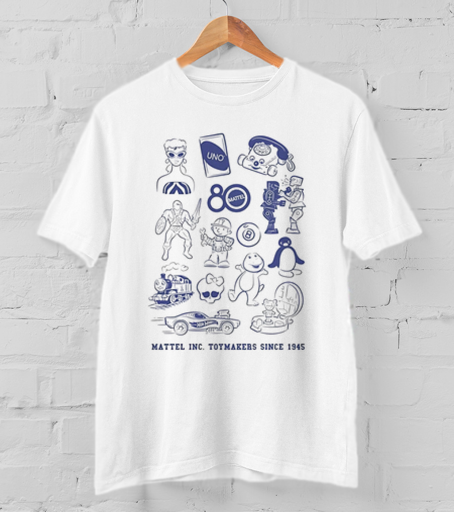 Masters Of The Universe UNO Barbie Hot Wheels Fisher Price Mattel Creations 80th Icons T-Shirt
