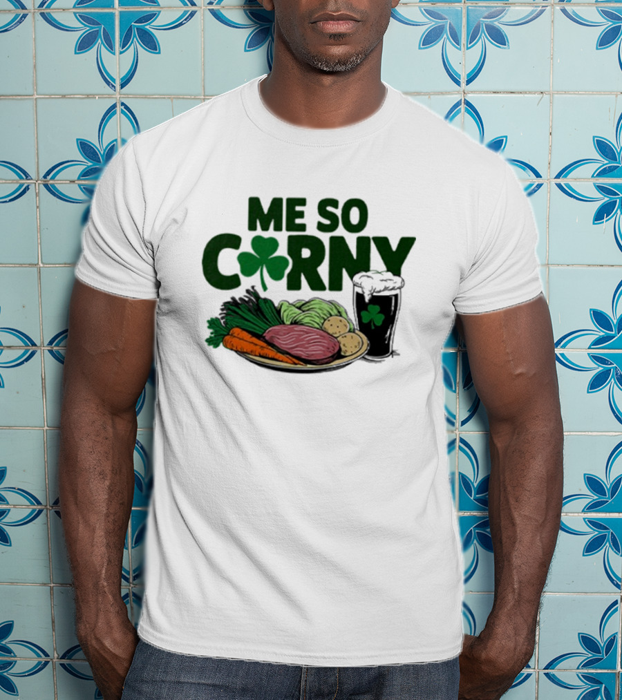 Me So Corny Corned Beef Cabbage St Patrick’s Day Shamrock Plate T-Shirt