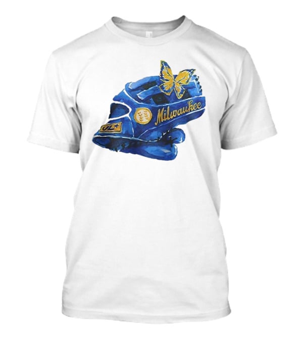Milwaukee Brewers Hupy And Abraham Day Catcher's Mask With Butterfly And Key Symbols T-Shirt