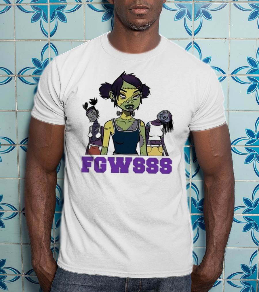 Mindless Self Indulgence FGWSSS Zombie Character With Purple Text T-Shirt