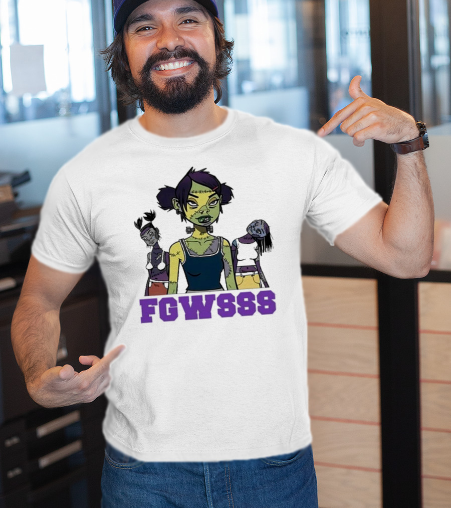 Mindless Self Indulgence FGWSSS Zombie Character With Purple Text T-Shirt
