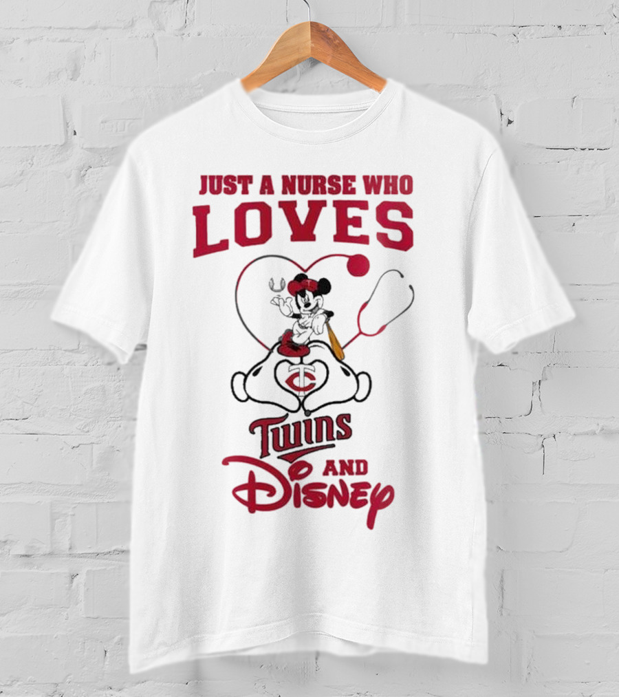 Just A Nurse Who Loves Minnesota Twins Disney Mickey Mouse T-Shirt