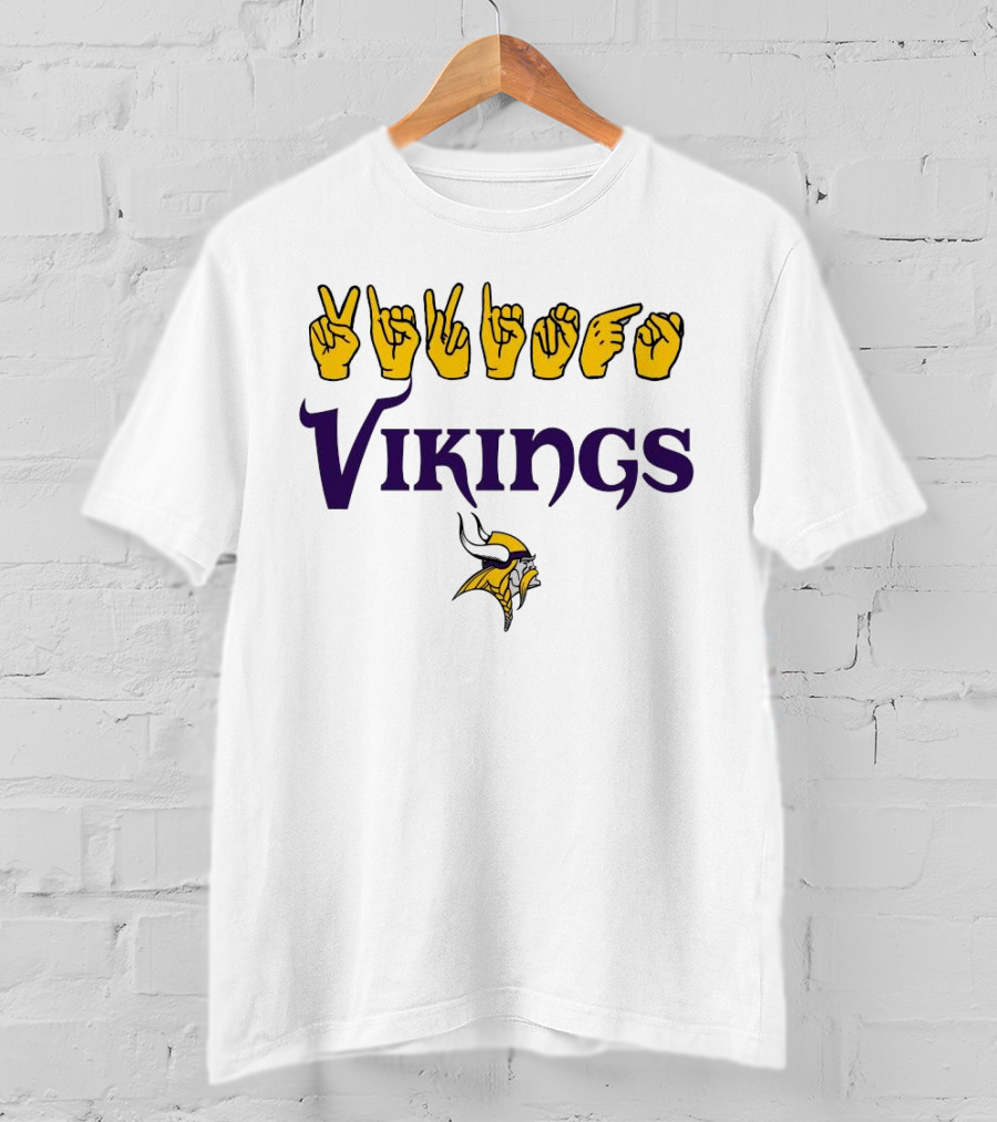 Minnesota Vikings NFL ASL Love Sign American Sign Language T-Shirt