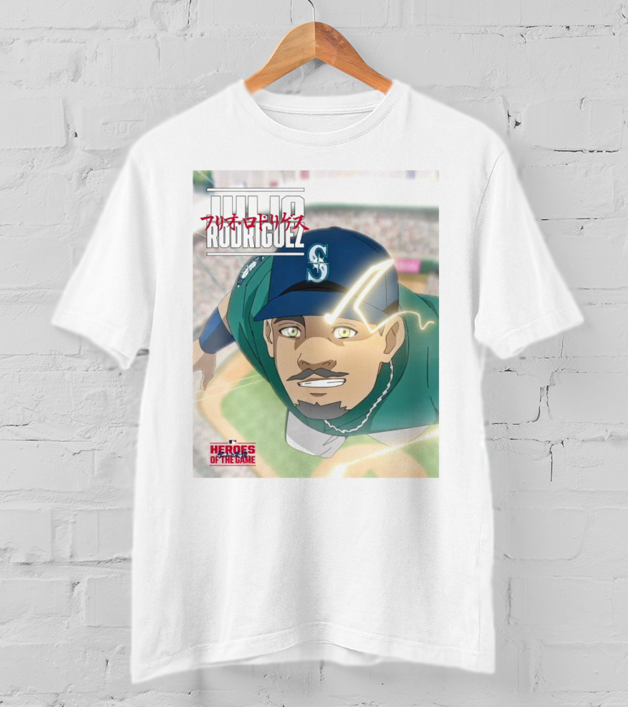 Seattle Mariners Julio Rodriguez Anime Heroes Of The Game MLB J-Rod T-Shirt