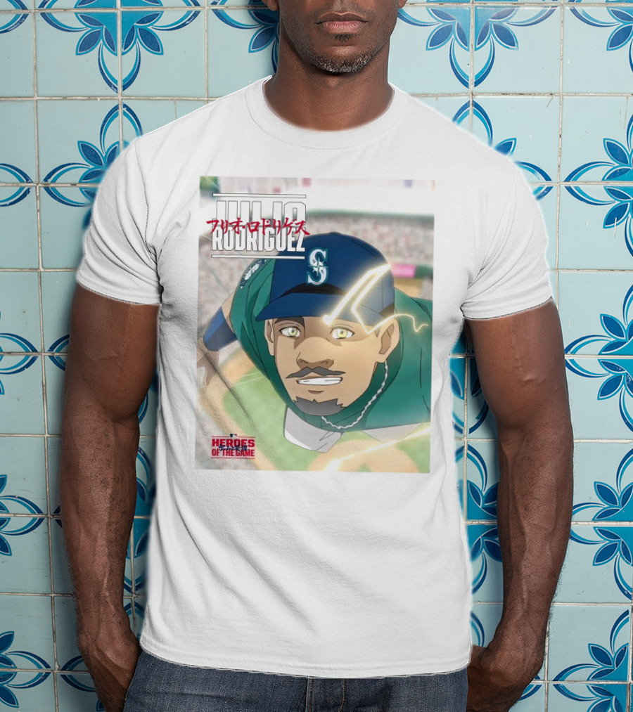 Seattle Mariners Julio Rodriguez Anime Heroes Of The Game MLB J-Rod T-Shirt