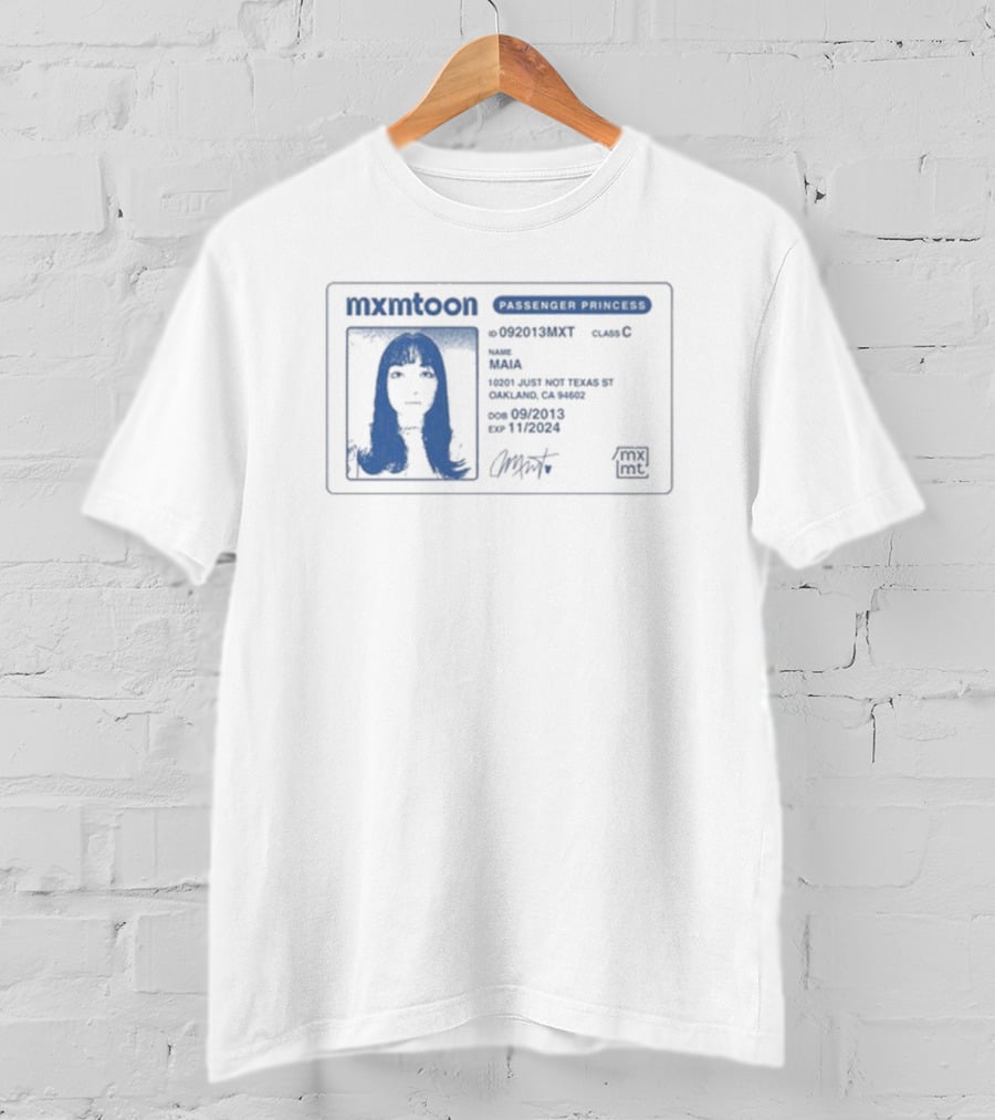 Mxmtoon License Passenger Princess Permit Identification T-Shirt