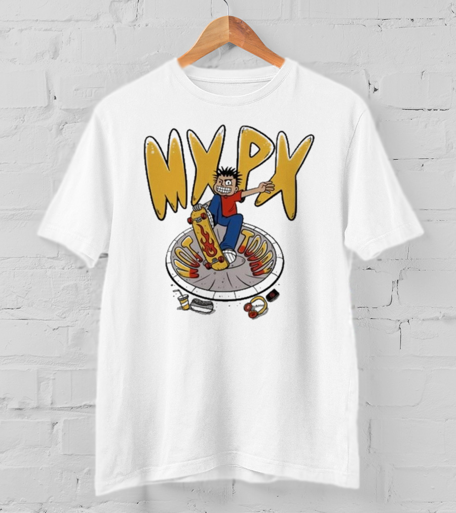 MXPX Today I'm Easy Skateboard Character With Flame Deck T-Shirt