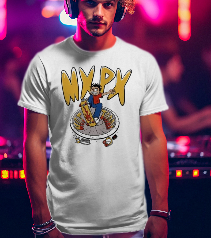 MXPX Today I'm Easy Skateboard Character With Flame Deck T-Shirt