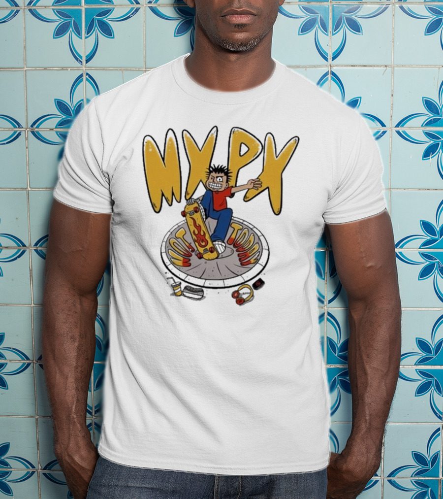 MXPX Today I'm Easy Skateboard Character With Flame Deck T-Shirt
