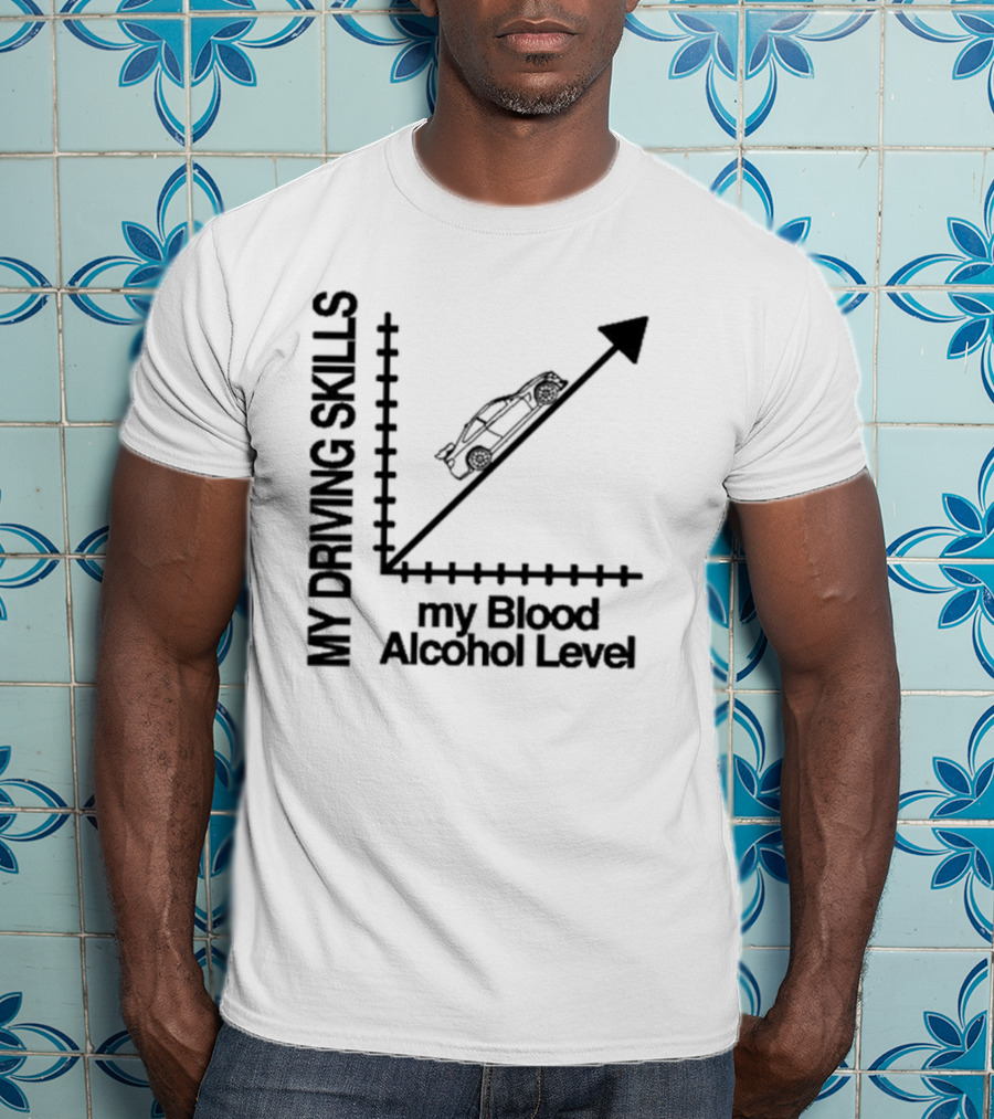 My Driving Skills Versus My Blood Alcohol Level Graph T-Shirt
