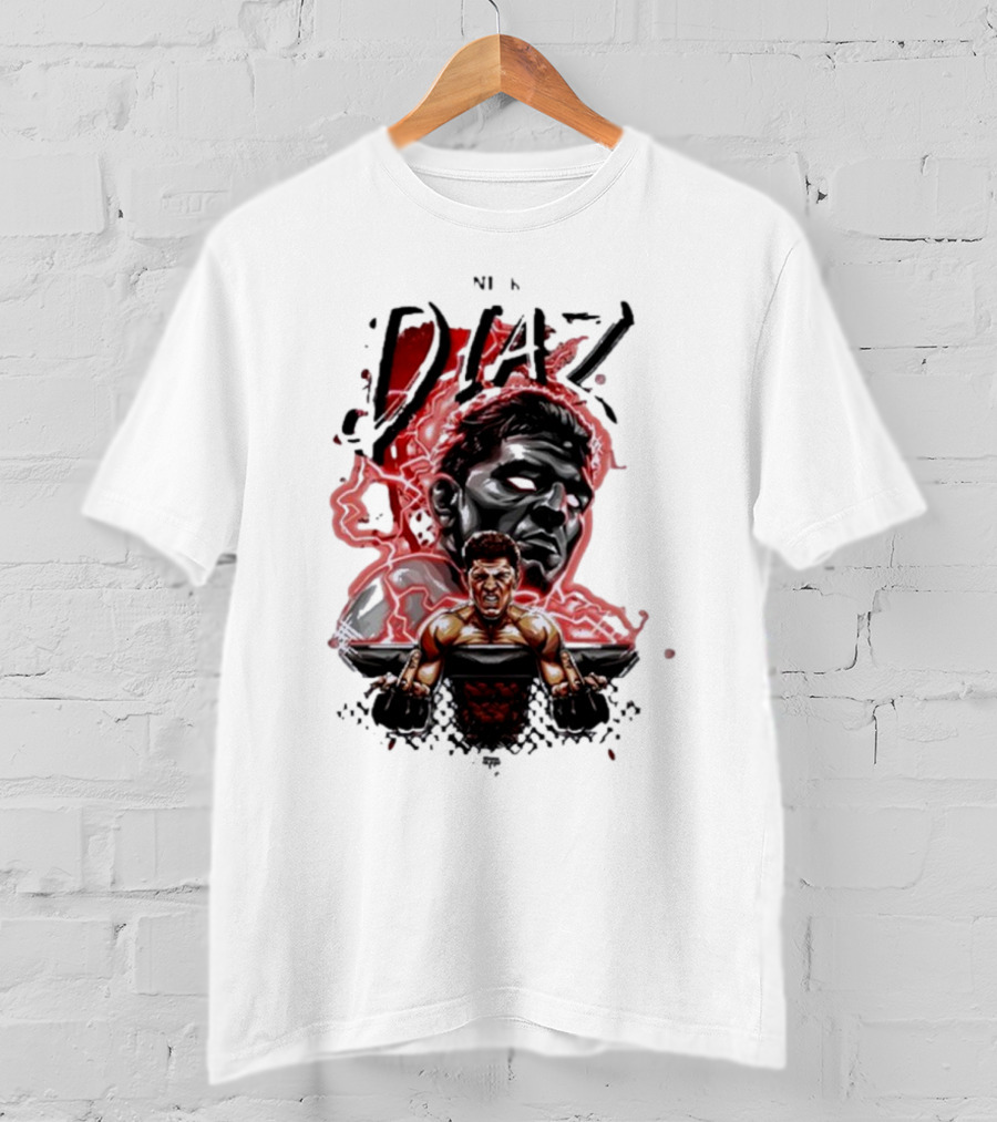 Nate Nick Diaz Electric Aura Fight Scene T-Shirt