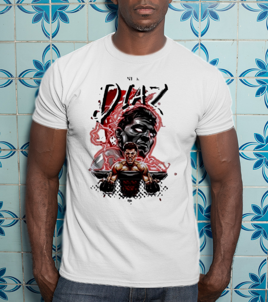 Nate Nick Diaz Electric Aura Fight Scene T-Shirt