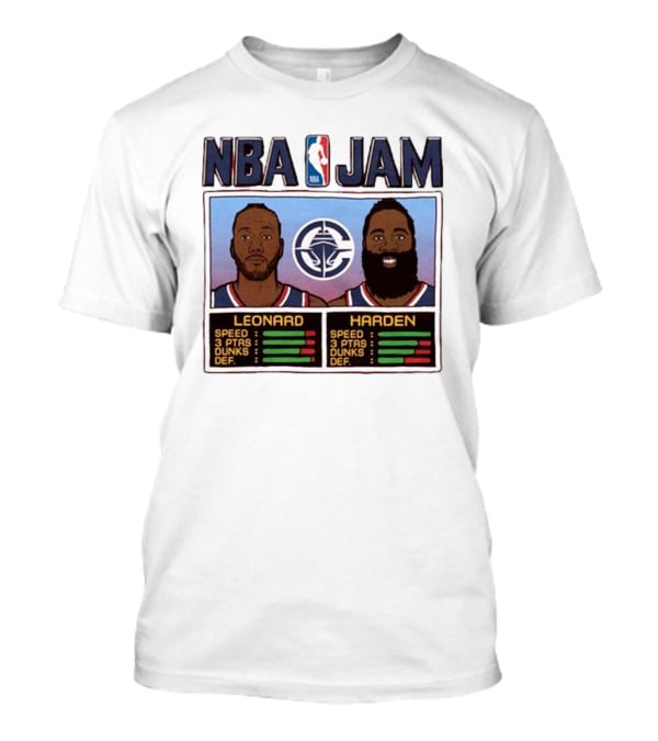 NBA Jam Leonard Harden Clippers Player Stats T-Shirt