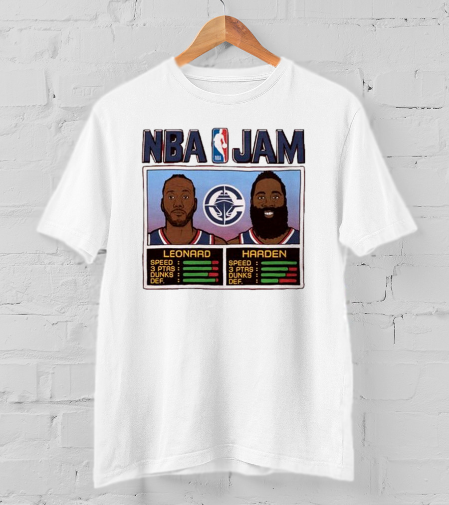 NBA Jam Leonard Harden Clippers Player Stats T-Shirt