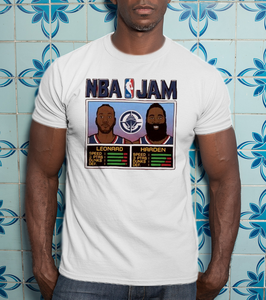 NBA Jam Leonard Harden Clippers Player Stats T-Shirt