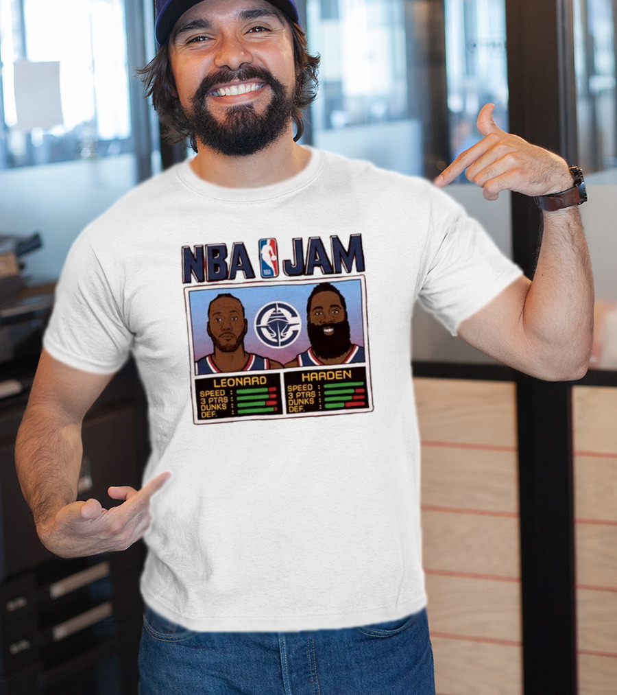 NBA Jam Leonard Harden Clippers Player Stats T-Shirt