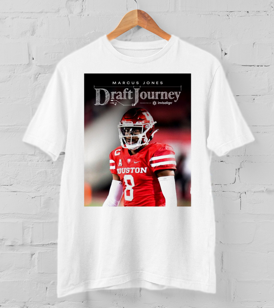 Marcus Jones New England Patriots NFL Draft Journey Houston Football T-Shirt