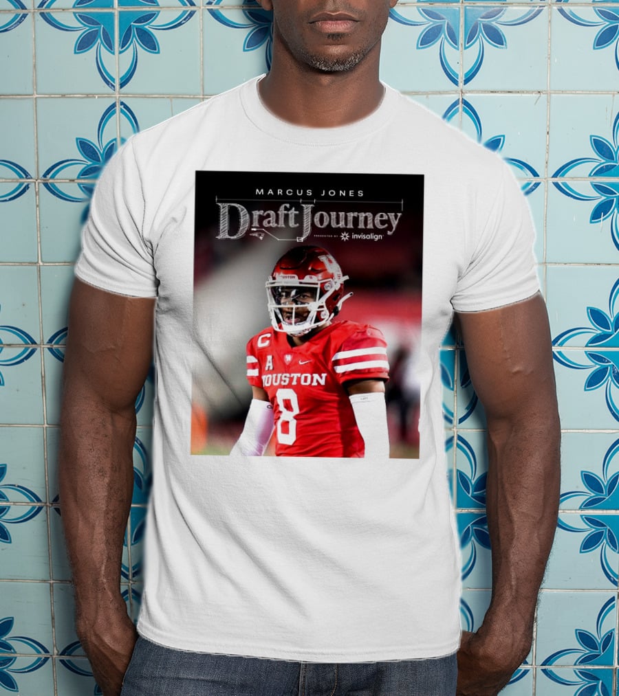 Marcus Jones New England Patriots NFL Draft Journey Houston Football T-Shirt