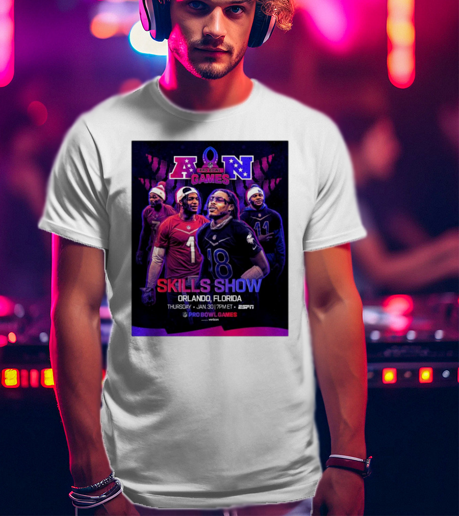 NFC And AFC NFL Pro Bowl Games 2025 Skills Show Orlando Florida January 30 ESPN T-Shirt