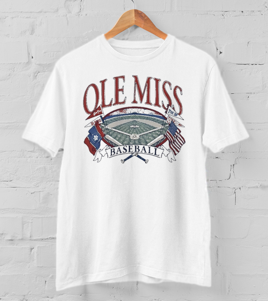 Ole Miss Baseball Fanbase Home Field Flags T-Shirt