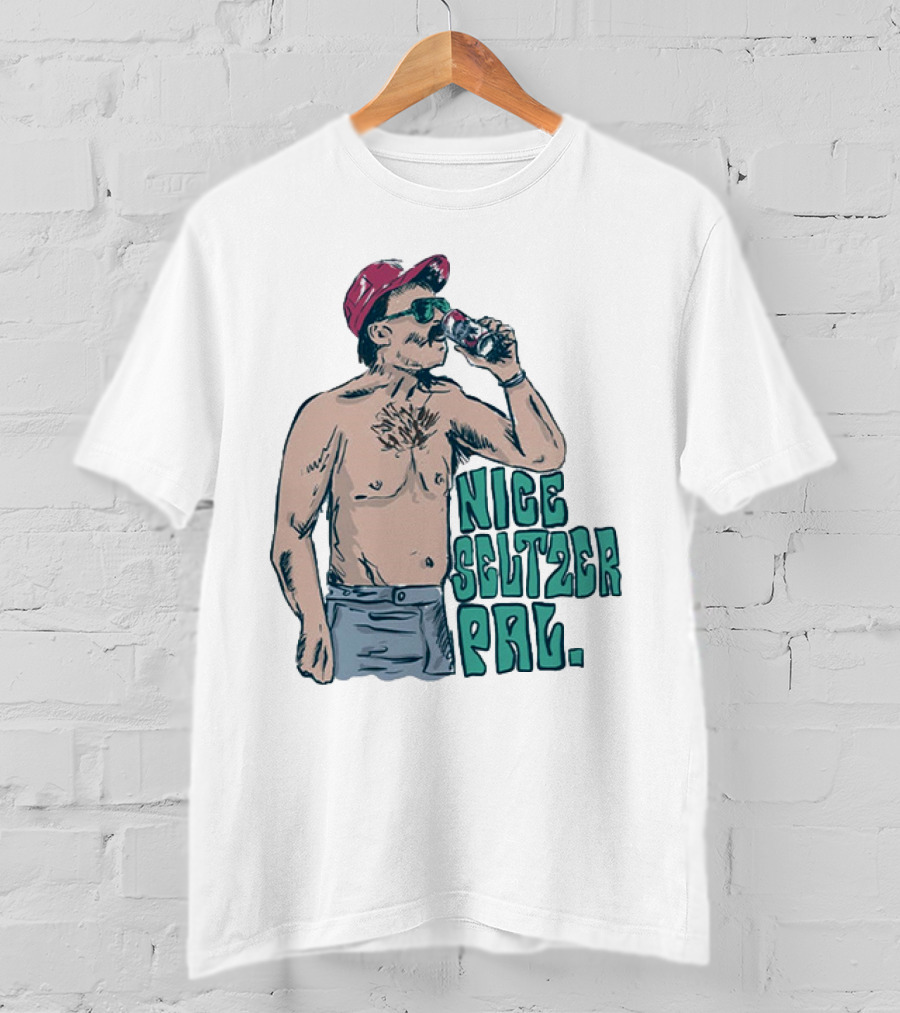 Nice Seltzer Pal 4.0 Cartoon Graphic Of Less Man In Cap And Sunglasses With Drink T-Shirt