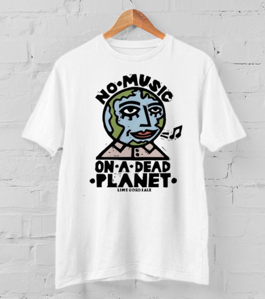 No Music On A Dead Planet Earth Head With Collar T-Shirt