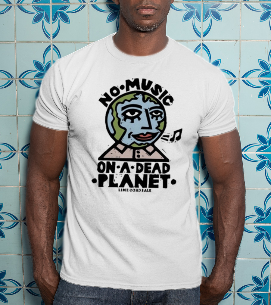 No Music On A Dead Planet Earth Head With Collar T-Shirt