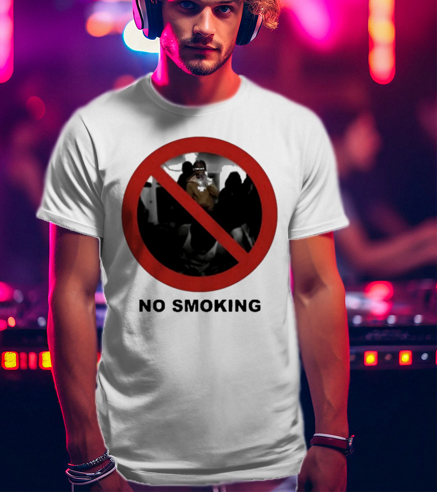 No Smoking Circle Icon With Anonymous Figure T-Shirt