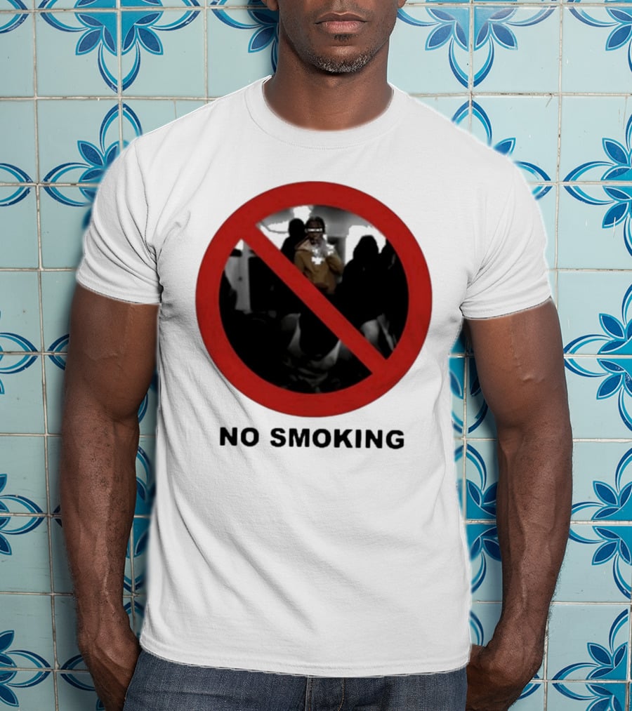 No Smoking Circle Icon With Anonymous Figure T-Shirt