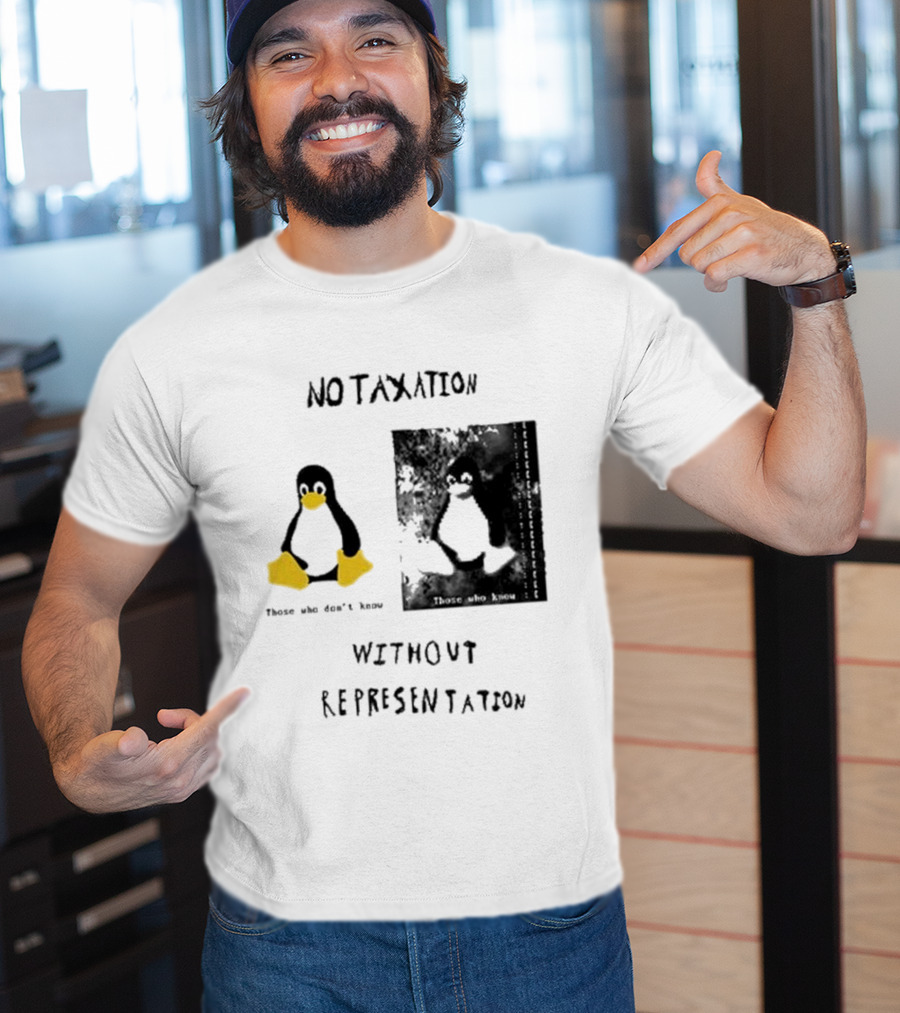 No Taxation Without Representation Unhappy Feet Penguin T-Shirt