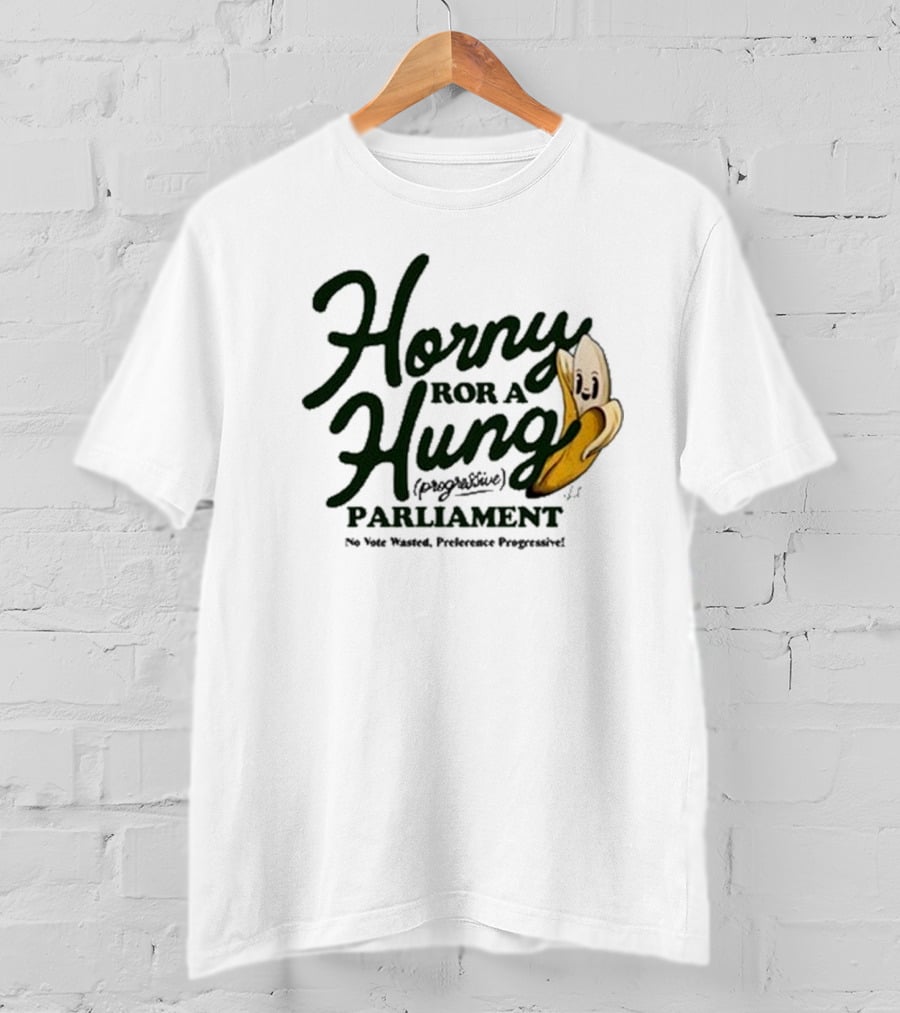 Horny For A Hung Parliament Banana Cartoon T-Shirt