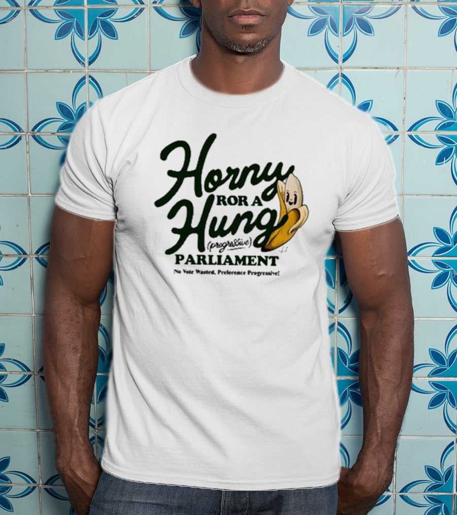 Horny For A Hung Parliament Banana Cartoon T-Shirt