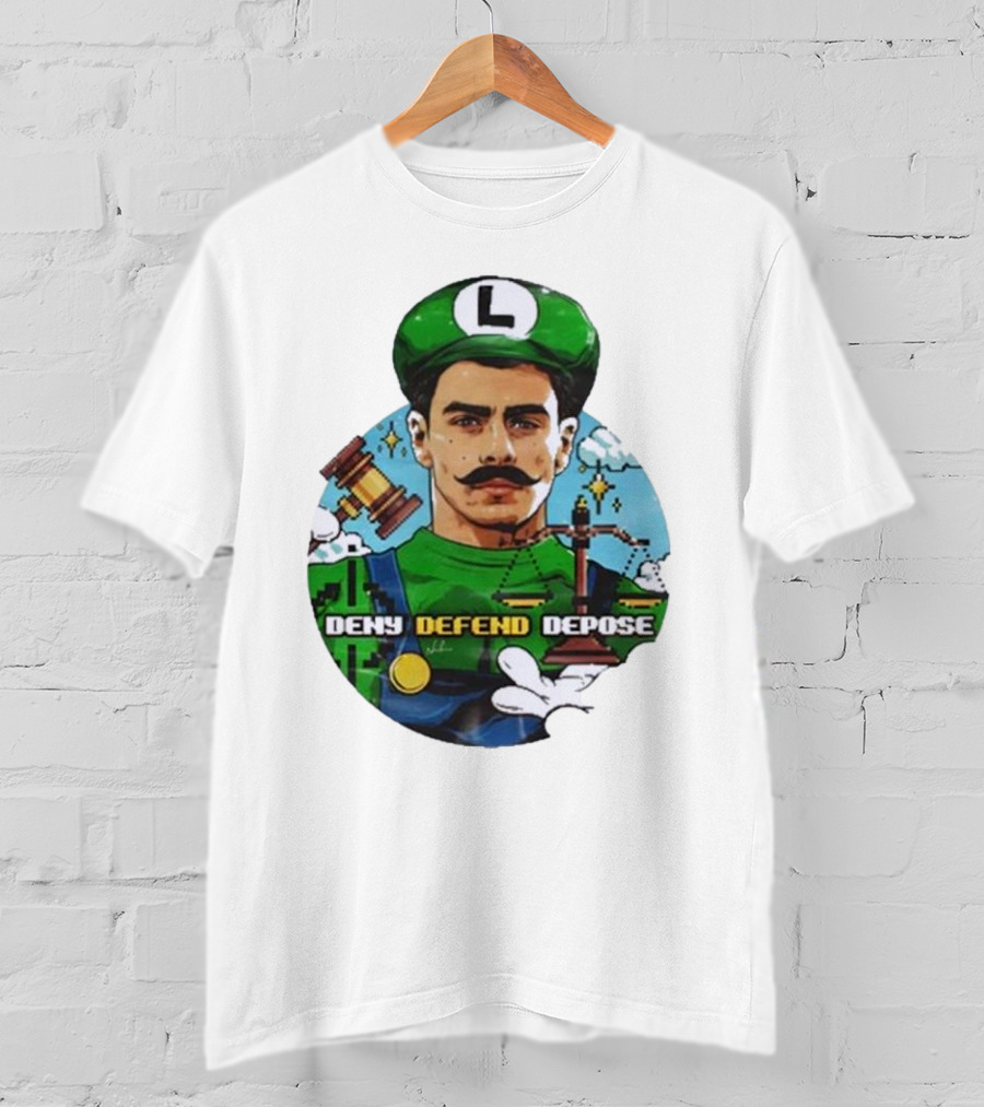 Nordacious Store Deny Defend Depose Mario Luigi Parody T-Shirt