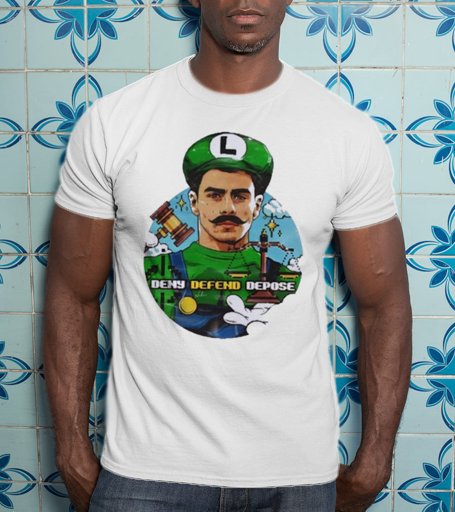 Nordacious Store Deny Defend Depose Mario Luigi Parody T-Shirt