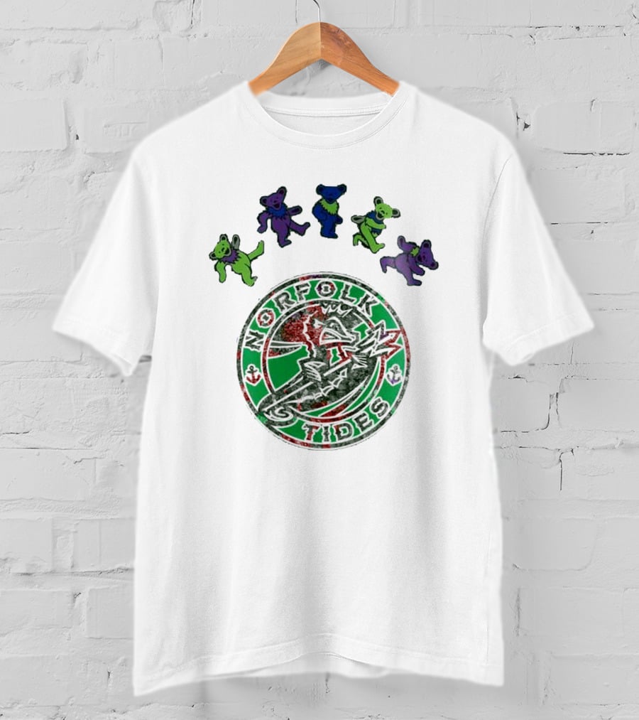 Norfolk Tides Grateful Dead Night 2025 Dancing Bears Baseball T-Shirt
