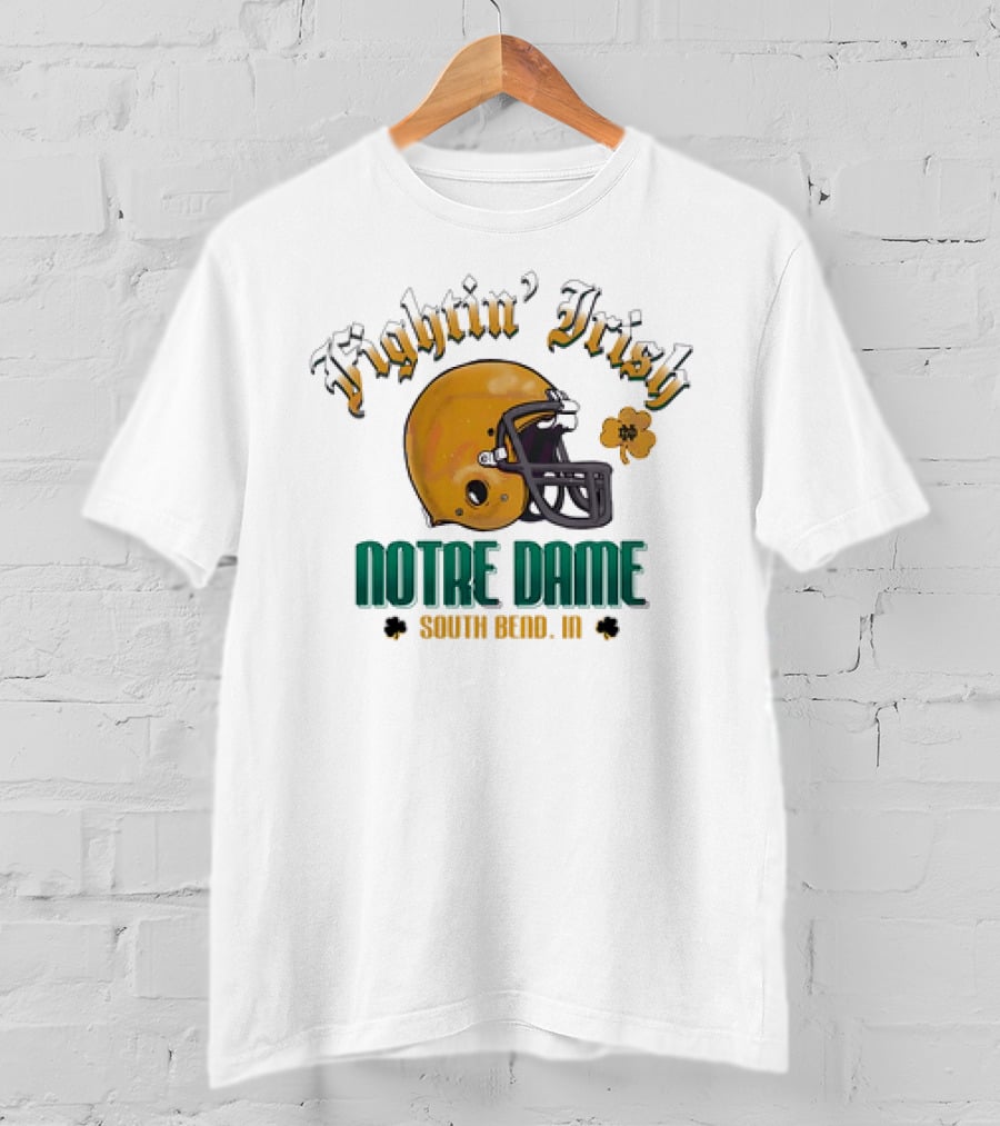 Fighting Irish Vintage Notre Dame Football South Bend IN Helmet Icon T-Shirt