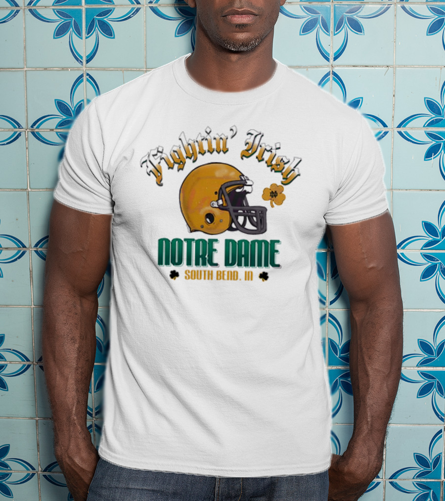 Fighting Irish Vintage Notre Dame Football South Bend IN Helmet Icon T-Shirt
