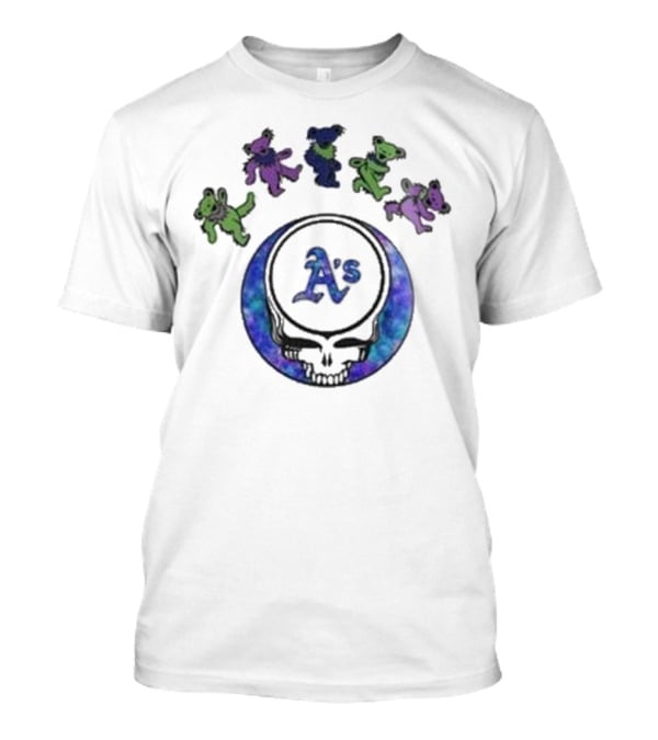 Oakland Athletics Grateful Dead Night 2025 Dancing Bears And Skull T-Shirt