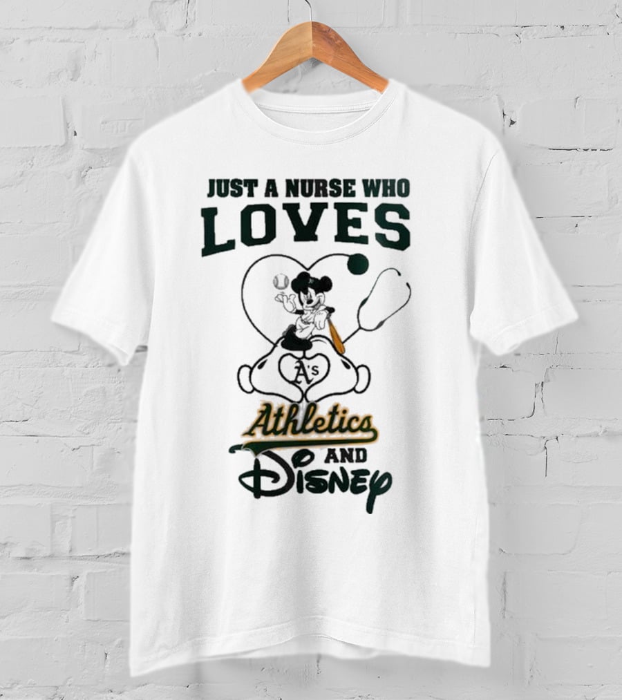 Oakland Athletics Disney Just A Nurse Who Loves Baseball 2025 T-Shirt