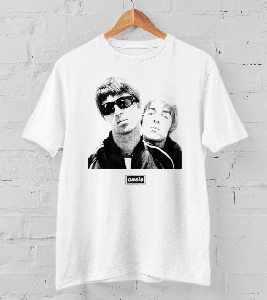 Oasis Boxed Web Exclusive Liam And Noel Gallagher Black And White T-Shirt