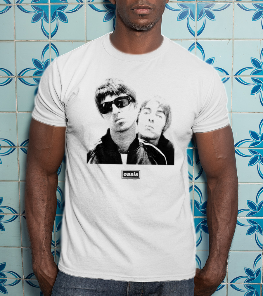 Oasis Boxed Web Exclusive Liam And Noel Gallagher Black And White T-Shirt